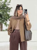 مانتو پایین هلال پروین کد 7954 - تصویر 11
