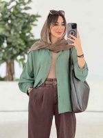 مانتو پایین هلال پروین کد 7954 - تصویر 5