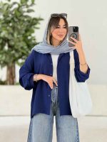 مانتو پایین هلال پروین کد 7954 - تصویر 9