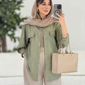 مانتو دو جیب پاکتی پشت دکمه کد 7931