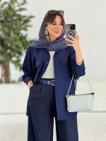 مانتو دو جیب پاکتی پشت دکمه کد 7931 - تصویر 4