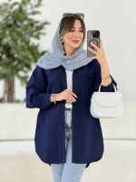 مانتو سر جیب دکمه پادینا کد 7934 - تصویر 3