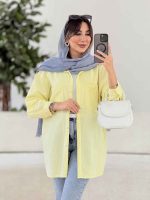 مانتو سر جیب دکمه پادینا کد 7934 - تصویر 7