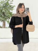 مانتو سر جیب دکمه پادینا کد 7934 - تصویر 5