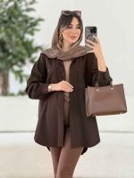 مانتو سر جیب دکمه پادینا کد 7934 - تصویر 10