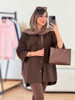 مانتو بغل سه دکمه دو جیب کد 7919 - تصویر 15