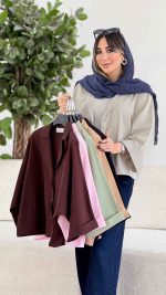 شومیز لینن پانچ آستین پاکتی کد 7974 - تصویر 2