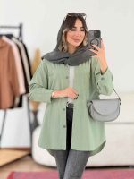 مانتو پشت دکمه سوگند کد 7939 - تصویر 3