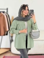 مانتو پشت دکمه سوگند کد 7939 - تصویر 16