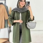 مانتو آستین پاگن جیب دوبل کد 7958