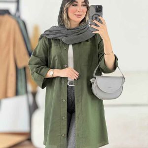 مانتو آستین پاگن جیب دوبل کد 7958