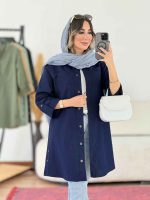 مانتو آستین پاگن جیب دوبل کد 7958 - تصویر 9