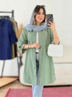 مانتو آستین پاگن جیب دوبل کد 7958 - تصویر 4