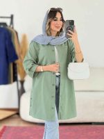 مانتو آستین پاگن جیب دوبل کد 7958 - تصویر 10