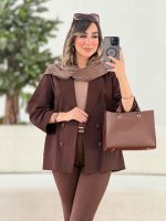 مانتو کتی لینن چهاردکمه کد 7975 - تصویر 8