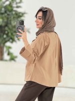 شومیز لینن پشت پیله هیوا کد 7973 - تصویر 3