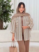 مانتو قلاب بافی دو جیب کد 7959 - تصویر 6