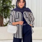 مانتو قلاب بافی دو جیب کد 7959