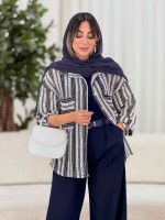 مانتو قلاب بافی دو جیب کد 7959