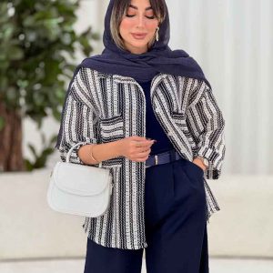 مانتو قلاب بافی دو جیب کد 7959