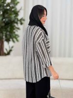 مانتو قلاب بافی دو جیب کد 7959 - تصویر 5
