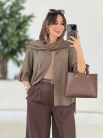 مانتو آستین پاگن یاس کد 7979