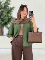 مانتو آستین پاگن یاس کد 7979 - تصویر 5