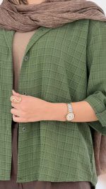 مانتو آستین پاگن یاس کد 7979 - تصویر 9