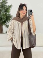 مانتو راه راه بهار کد 7987 - تصویر 11