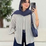 مانتو راه راه بهار کد 7987