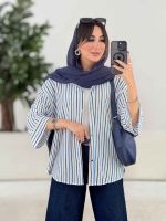 مانتو راه راه بهار کد 7987 - تصویر 12