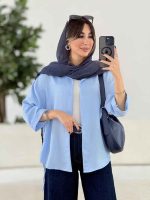 مانتو بغل بند دار آستین پاکتی کد 7996 - تصویر 5