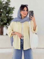 مانتو بغل بند دار آستین پاکتی کد 7996 - تصویر 3