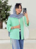 مانتو بغل بند دار آستین پاکتی کد 7996 - تصویر 6
