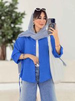 مانتو بغل بند دار آستین پاکتی کد 7996