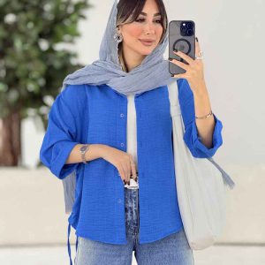 مانتو بغل بند دار آستین پاکتی کد 7996