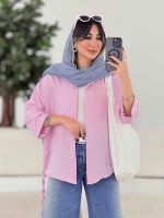 مانتو بغل بند دار آستین پاکتی کد 7996 - تصویر 9