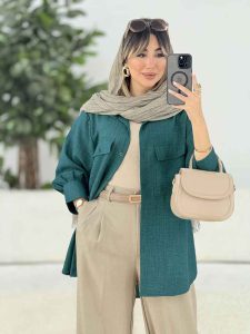 مانتو دو جیب پاکتی پشت دکمه کد 8079 - تصویر 20