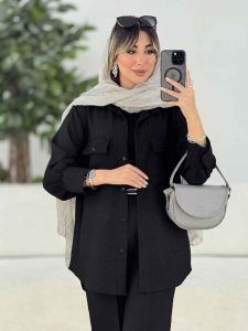 مانتو دو جیب پاکتی پشت دکمه کد 8079 - تصویر 16