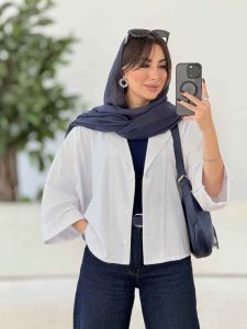 شومیز پانچ آستین پاکتی کد 8059 - تصویر 5