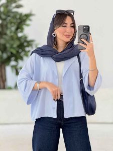 شومیز پانچ آستین پاکتی کد 8059 - تصویر 14