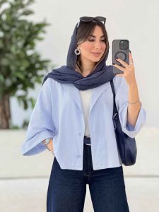 شومیز پانچ آستین پاکتی کد 8059 - تصویر 3