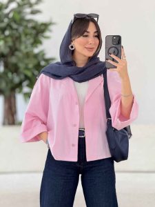 شومیز پانچ آستین پاکتی کد 8059