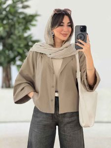 شومیز پانچ آستین پاکتی کد 8059 - تصویر 7