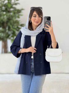 مانتو کتی لینن چهاردکمه کد 8060 - تصویر 3