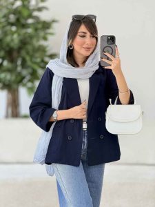 مانتو کتی لینن چهاردکمه کد 8060 - تصویر 7