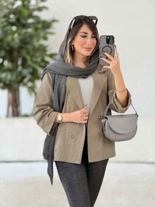 مانتو کتی لینن چهاردکمه کد 8060 - تصویر 8