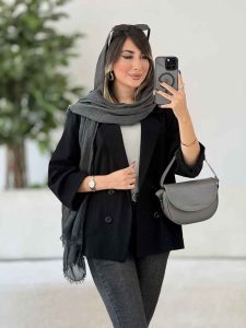 مانتو کتی لینن چهاردکمه کد 8060 - تصویر 17