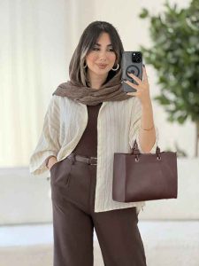 مانتو راه راه بهگل کد 8078 - تصویر 18