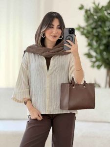 مانتو راه راه بهگل کد 8078 - تصویر 12
